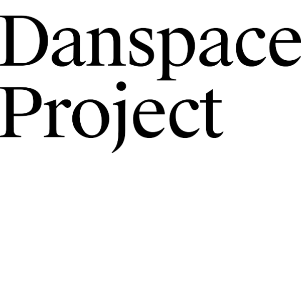 the words 'Danspace Project' written in black text inside of a white square
