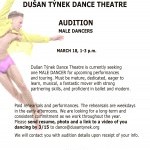 Dusan Tynek Dance Theatre seeks 1 Male Dancer