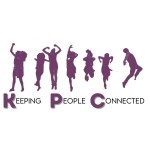 KPC - Keeping People Connected logo featuring purple silhouettes of dancers jumping against a white background