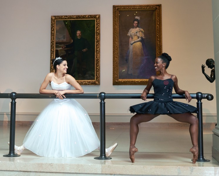 Dancers Elisabet Rubio (left) and Paunika Jones (right) at Brooklyn Museum.