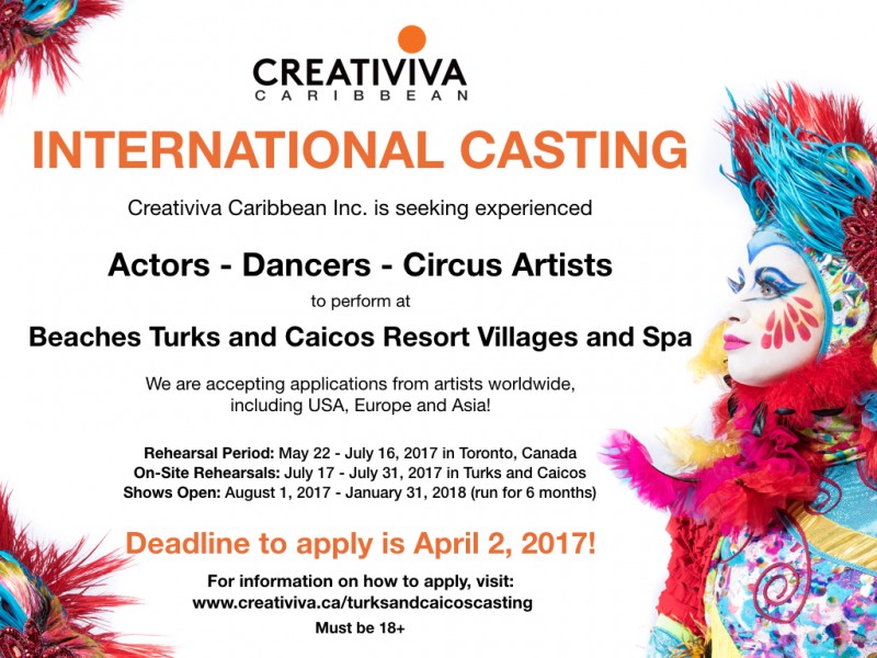 For details on the casting, please visit: http://www.creativiva.ca/turksandcaicoscasting/