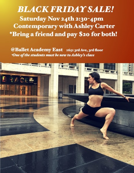 Saturday 2.30-4  Contemporary with Ashley Carter  Bring a friend and get 2 for $20