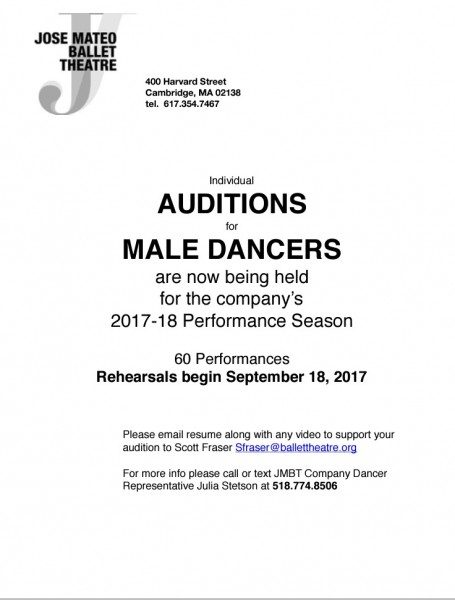 Looking for a classical trained male for 2017-2018 season