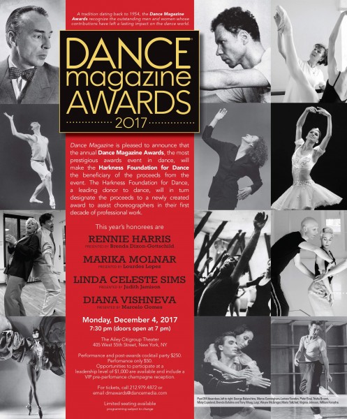 The 60th annual Dance Magazine Awards is the most prestigious awards event in dance and will make the Harkness Foundation for Da