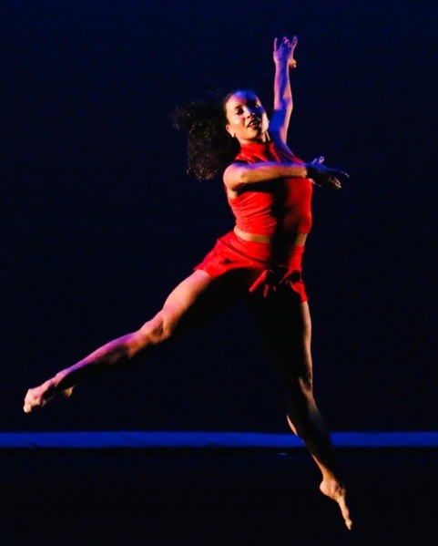 Female dancer in arabesque 