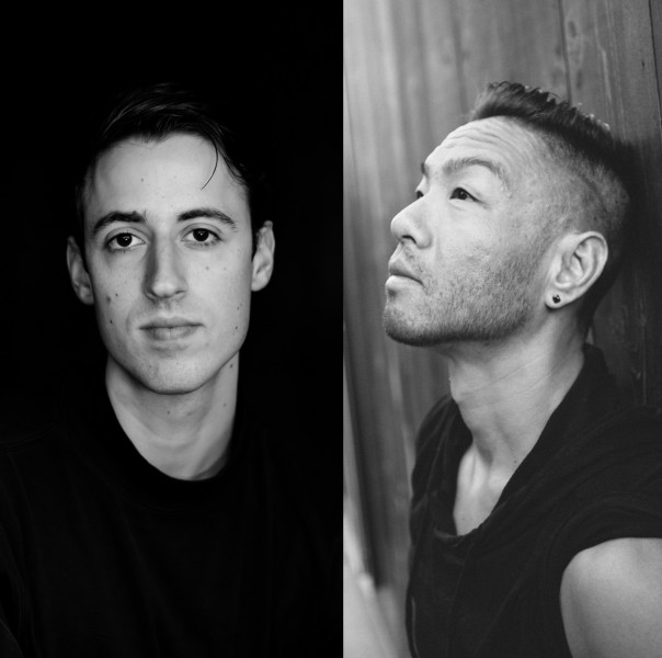 Two black and white headshots, side by side, featuring two male-identifying dancers.