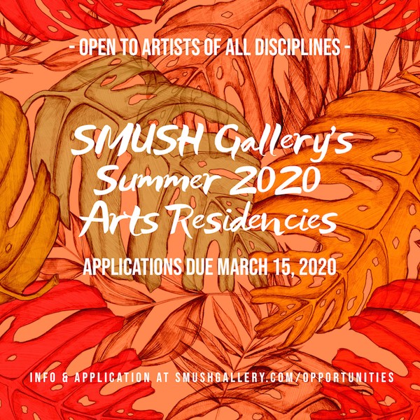 graphic for SMUSH Gallery summer residencies