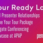 A purple/red gradient background with white text that reads: “Tour Ready Lab – Build Presenter Relationships, Refine Your Tour P