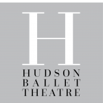 Logo image with a grey square and large capital letter H in white at center. The words "Hudson Ballet Theatre" in black font.