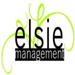 Elsie Management logo with the company's name spelled out and green curved lines in the background