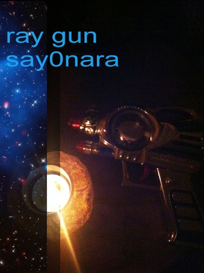 ray gun say0nara postcard