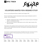 Dancers over the age of 18 needed for a research study on balance and injury.