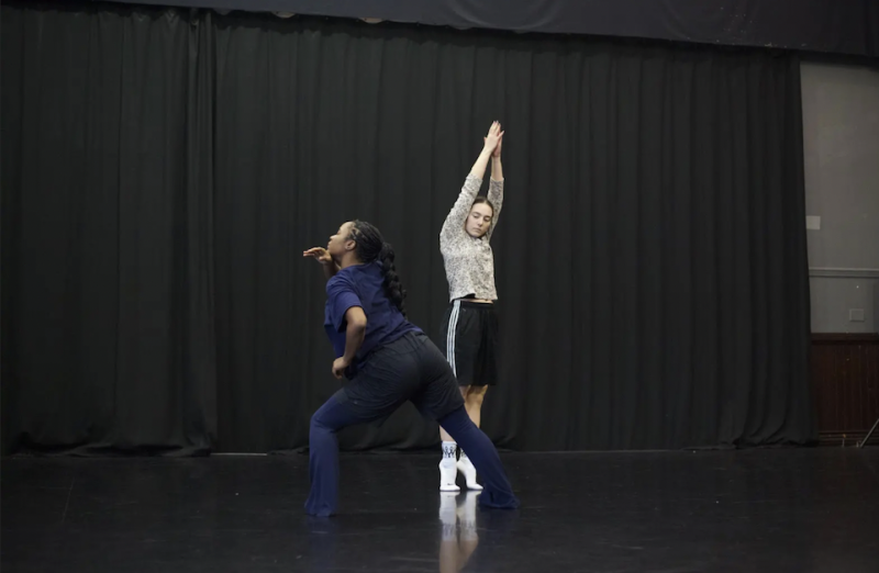 WIP 2024 participants, Heather and Brianna, perform a duet they created during the immersion project at the dance complex.