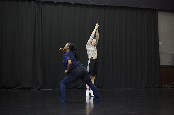 WIP 2024 participants, Heather and Brianna, perform a duet they created during the immersion project at the dance complex. 