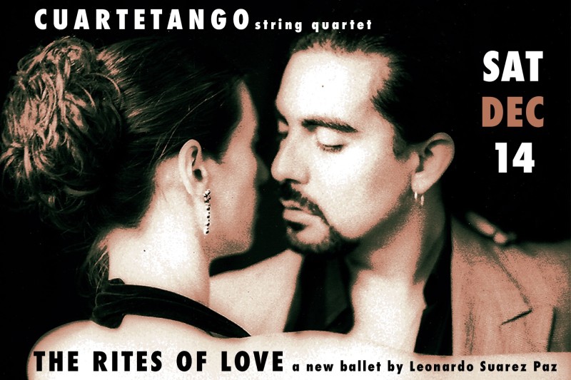 Poster of The Rites of Love showing Leonardo Suarez Paz facing a female performer