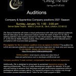 Audition information. 