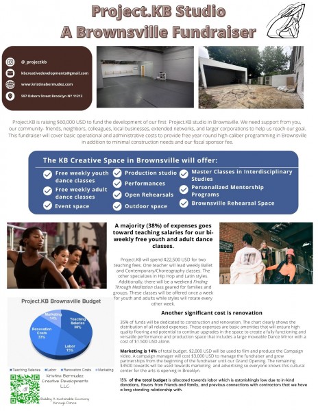 A One Pager with information on the Project.KB Studio