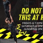 Graphic black and yellow text w/ dancers double stacked