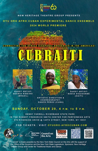 3 Master Artists represents Diaspora: La Mora (Cuba) Quenia (Brazil) Nadia (Haiti) in front of African Continent 