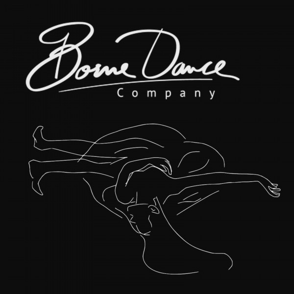 Borne Dance Company logo above line art of a dancer posing