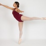 Student in first arabesque on pointe