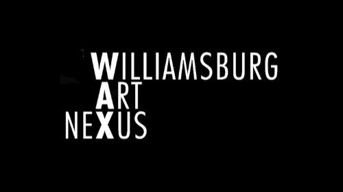 Logo of Williamsburg Art Nexus which spells out the name in white block letter on a black background
