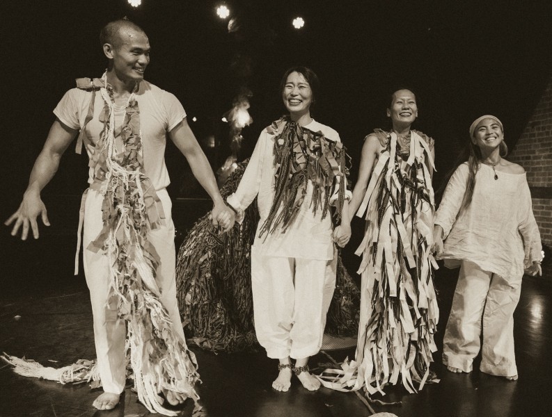 photo of 2024 Inter-Grant Artists Huiwang Zhang, ÉMU (Maria Takeuchi), Ching-I Chang, and Marie Lloyd Paspe