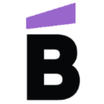 Ballet Hispánico School Logo. Black capital B with a purple accent above it.