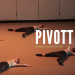 3 dancers laying on the floor. PIVOTT text on top of the image.