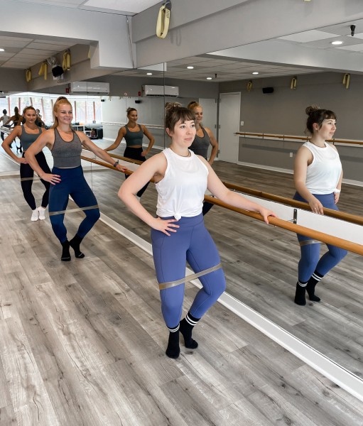 Barre is a full body class incorporating center, barre, and floor work.