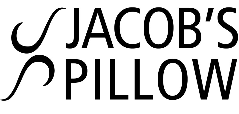 Jacob’s Pillow logo in black, featuring stylized curved lines beside the text ‘JACOB’S PILLOW’ on a white background.