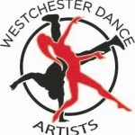 Logo with the black silhouette of a breakdancer in the background, a red silhouette of a lyrical dancer in the foreground inside