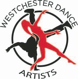 Logo with the black silhouette of a breakdancer in the background, a red silhouette of a lyrical dancer in the foreground inside
