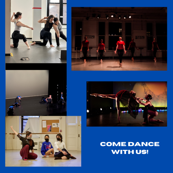 5 separate images depicting choreographic work by both Ava Desiderio and Sarah Yasmine Marazzi-Sassoon 