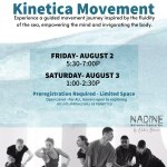 Bodies moving over water. Kinetica Movement sessions every first Friday and Saturday.