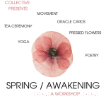 workshop announcement with a flower