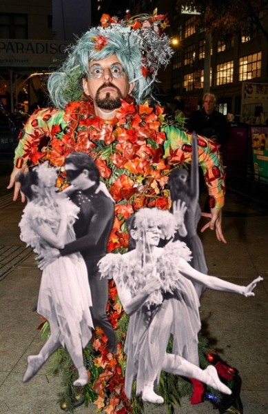 Four Dancers Performing a Masquerade for the Tree of Life