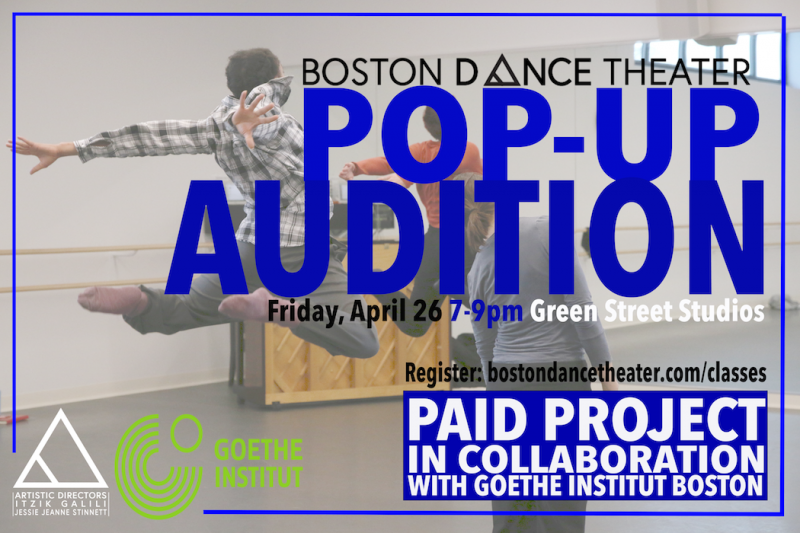 Text: Boston Dance Theater Pop-Up Audition