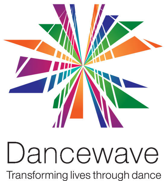 Dancewave logo is a colorful star with text: Dancewave