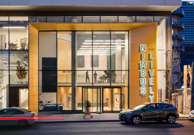 Image of the Nimbus Arts Center entrway and lobby