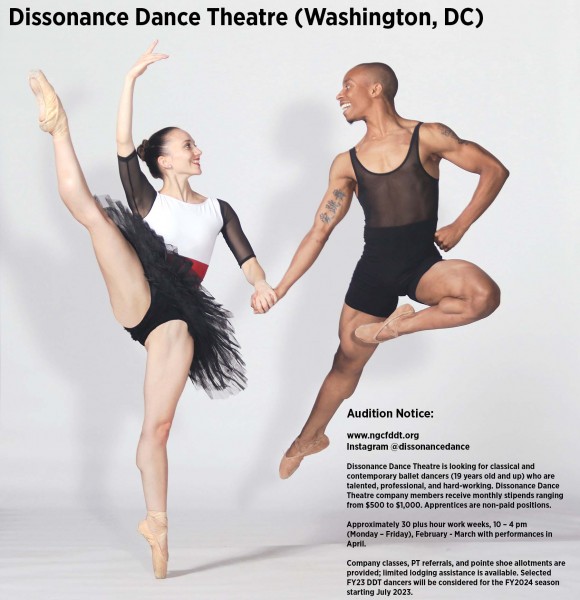Dissonance Dance Theatre 2023 Audition Notice