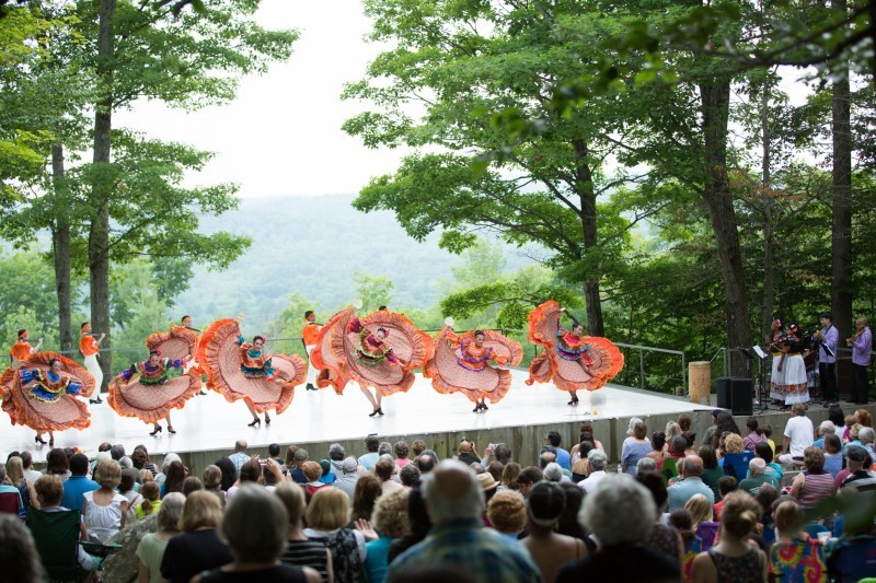 Calpulli Mexican Dance Company performs at the Jacob's Pillow Festival (Inside/Out Series) in 2016.