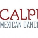 Logo showing Calpulli Mexican Dance Company in red and gray text