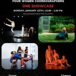 A poster with 4 images of Clymoves, Troy, Nancy, and BodyStories marketing the APAP showcase with date time and location