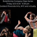 Image includes photos of both teachers, and an image of two performers. Image also includes text with class information. 