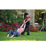 Two dancers in garden at Liberty Hall Museum 