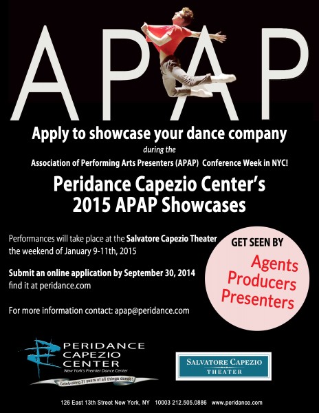 Applications Now Being Accepted for Peridance's APAP Showcases 2015!