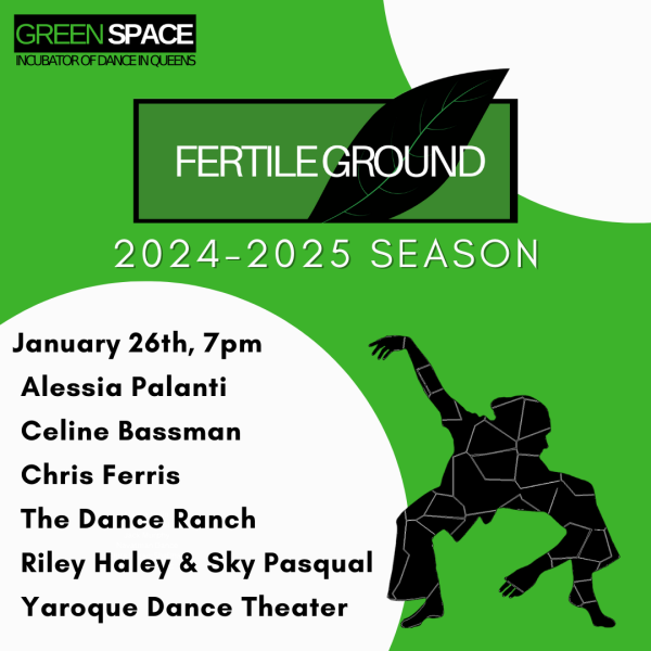 Green flyer with crouching dancer silhouette