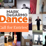 Collage of dancers in different squares from videos. Text reads: call for entries