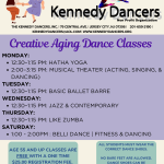 Creative aging weekly class schedule.